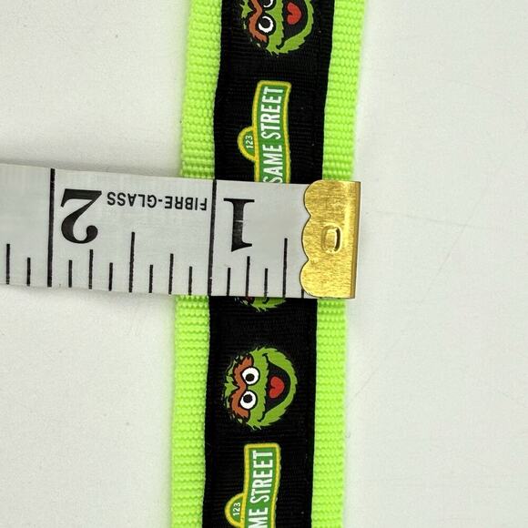 VTG Oscar the Grouch Lime Green/Black Nylon Webbing D-Ring Belt Unisex Large 46” - Picture 5 of 7